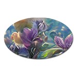 Abstract Blossoms  Oval Magnet Front