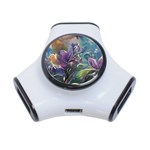 Abstract Blossoms  3-Port USB Hub Front