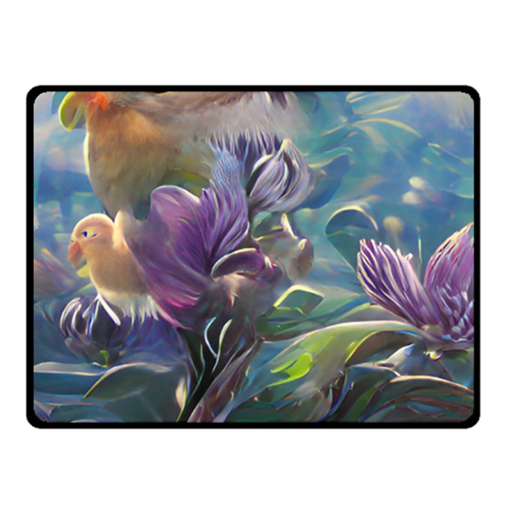 Abstract Blossoms  Two Sides Fleece Blanket (Small)