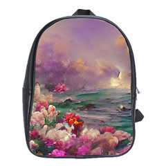 Abstract Flowers  School Bag (Large)