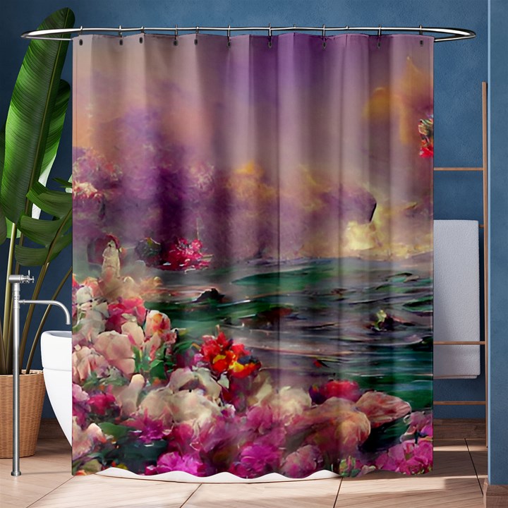 Abstract Flowers  Shower Curtain 60  x 72  (Medium) 