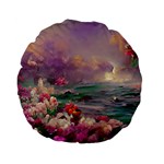 Abstract Flowers  Standard 15  Premium Flano Round Cushions Front