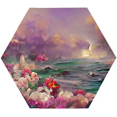 Abstract Flowers  Wooden Puzzle Hexagon