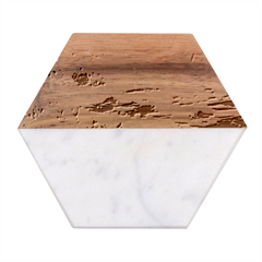 Abstract Flowers  Marble Wood Coaster (hexagon) 