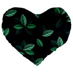 Foliage Large 19  Premium Flano Heart Shape Cushions Front