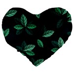 Foliage Large 19  Premium Flano Heart Shape Cushions Back