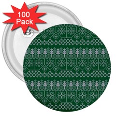 Christmas Knit Digital 3  Buttons (100 Pack) 