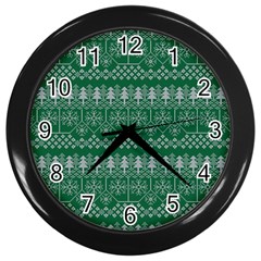 Christmas Knit Digital Wall Clock (black)