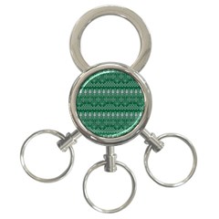 Christmas Knit Digital 3-ring Key Chain by Mariart