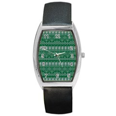 Christmas Knit Digital Barrel Style Metal Watch