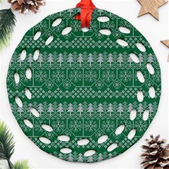 Christmas Knit Digital Ornament (round Filigree)