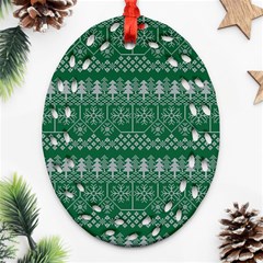 Christmas Knit Digital Ornament (oval Filigree)