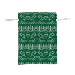 Christmas Knit Digital Lightweight Drawstring Pouch (l)