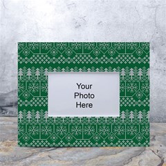 Christmas Knit Digital White Tabletop Photo Frame 4 x6  by Mariart