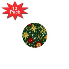 Christmas Pattern 1  Mini Buttons (10 Pack)  by Valentinaart