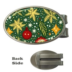 Christmas Pattern Money Clips (oval)  by Valentinaart