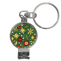 Christmas Pattern Nail Clippers Key Chain by Valentinaart