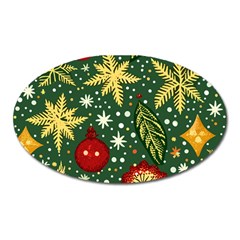 Christmas Pattern Oval Magnet by Valentinaart