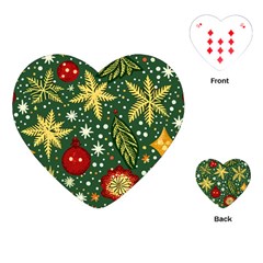 Christmas Pattern Playing Cards Single Design (heart) by Valentinaart