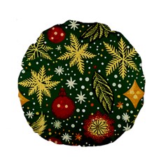 Christmas Pattern Standard 15  Premium Round Cushions by Valentinaart