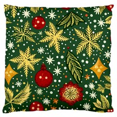 Christmas Pattern Large Premium Plush Fleece Cushion Case (one Side) by Valentinaart