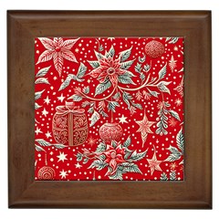 Christmas Pattern Framed Tile by Valentinaart