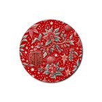 Christmas pattern Rubber Round Coaster (4 pack) Front