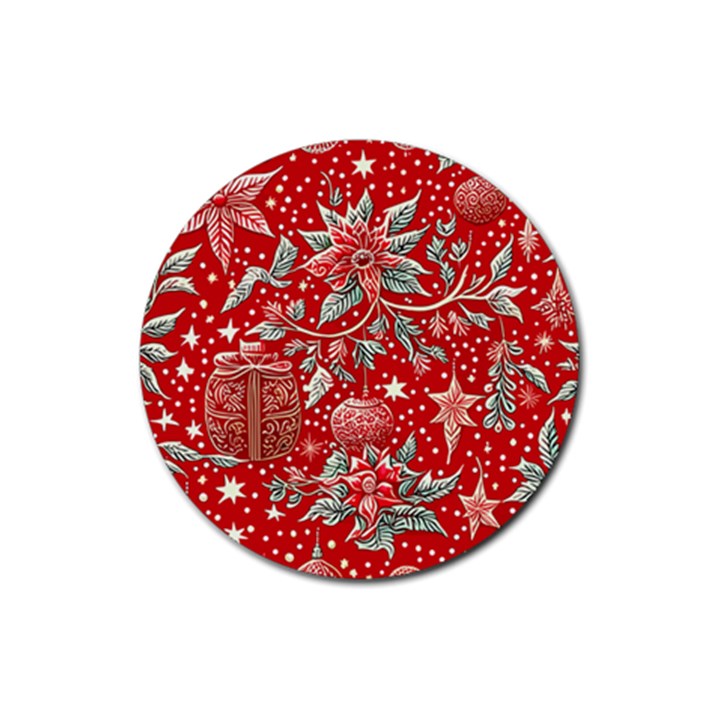 Christmas pattern Rubber Round Coaster (4 pack)