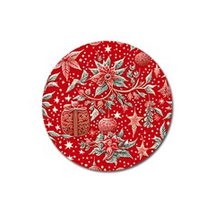 Christmas Pattern Magnet 3  (round) by Valentinaart