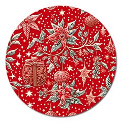 Christmas Pattern Magnet 5  (round) by Valentinaart