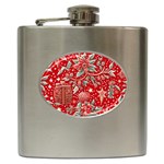 Christmas pattern Hip Flask (6 oz) Front