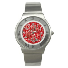 Christmas Pattern Stainless Steel Watch by Valentinaart