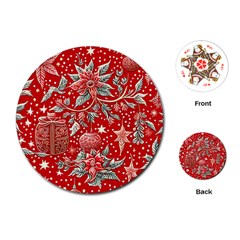 Christmas Pattern Playing Cards Single Design (round)