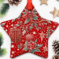 Christmas Pattern Star Ornament (two Sides) by Valentinaart