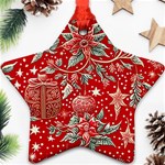 Christmas pattern Star Ornament (Two Sides) Front