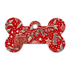 Christmas Pattern Dog Tag Bone (one Side) by Valentinaart