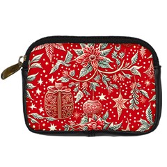 Christmas Pattern Digital Camera Leather Case by Valentinaart