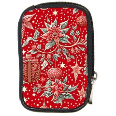 Christmas Pattern Compact Camera Leather Case by Valentinaart