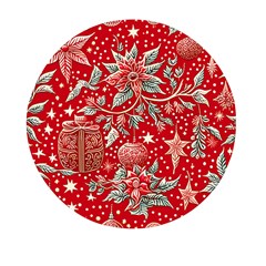 Christmas Pattern Mini Round Pill Box by Valentinaart