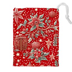 Christmas Pattern Drawstring Pouch (4xl) by Valentinaart