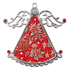 Christmas Pattern Metal Angel With Crystal Ornament