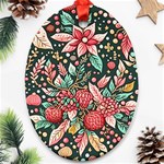 Christmas pattern Oval Ornament (Two Sides) Front