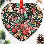 Christmas pattern Heart Ornament (Two Sides) Front