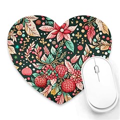 Christmas Pattern Heart Mousepad by Valentinaart