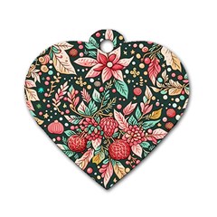 Christmas pattern Dog Tag Heart (Two Sides)