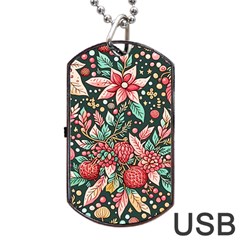 Christmas pattern Dog Tag USB Flash (One Side)