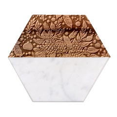 Christmas Pattern Marble Wood Coaster (hexagon) 