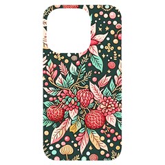 Christmas Pattern Iphone 14 Pro Black Uv Print Case by Valentinaart