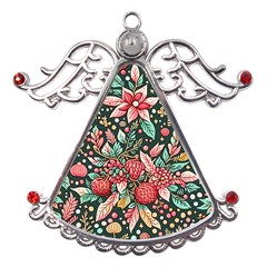 Christmas Pattern Metal Angel With Crystal Ornament