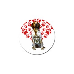 Brittany Spaniel Gift T- Shirt Cute Brittany Valentine Heart Paw Brittany Dog Lover Valentine Costum Yoga Reflexion Pose T- Shirtyoga Reflexion Pose T- Shirt Golf Ball Marker by hizuto